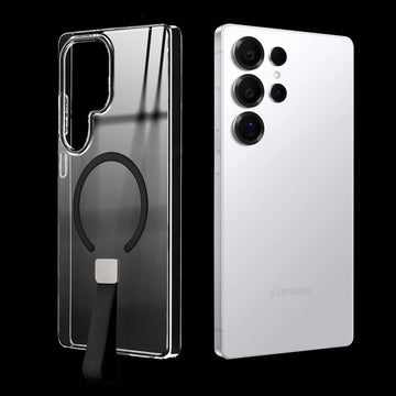 Exquisite MagSafe Transparent Case for Samsung S25 Ultra 5G with Strap , Hard Back Cover with Long Lasting Anti Yellowing Protection