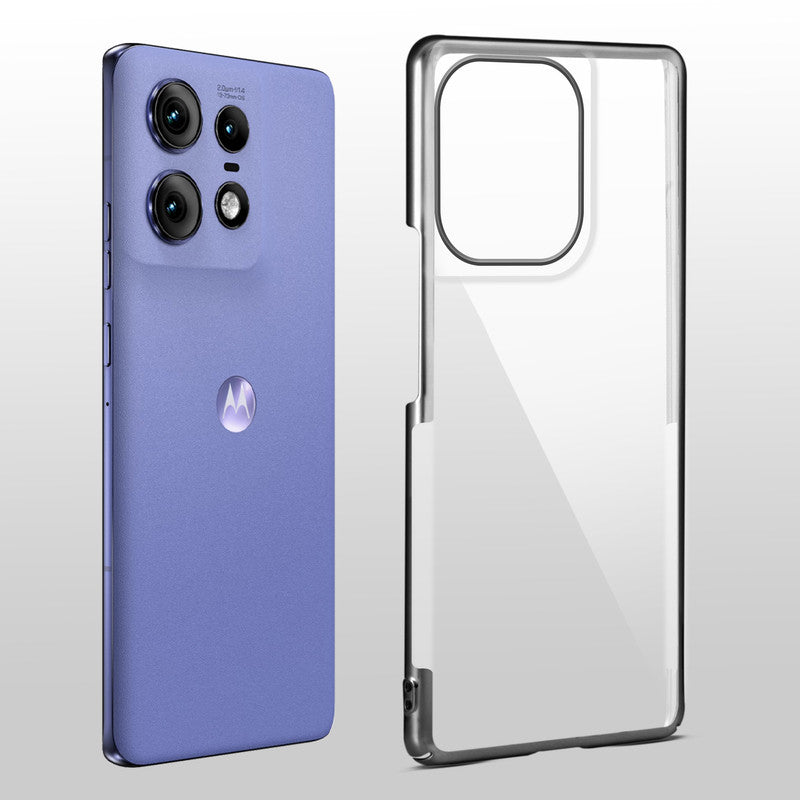 Crystal Clear Premium Case with Shiny Colorful Edges and Precise Cutouts for Motorola Moto Edge 50 Pro 5G