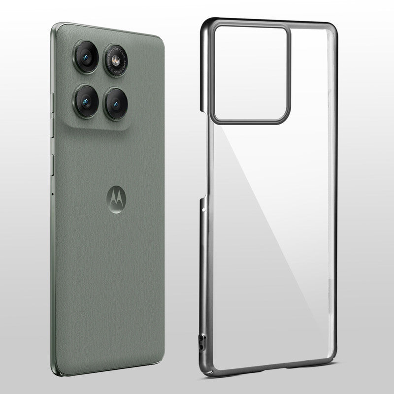 Crystal Clear Premium Case with Shiny Colorful Edges and Precise Cutouts for Motorola Moto Edge 60 Pro 5G