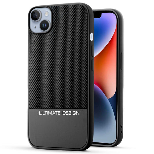 Two-Tone Back Cover with Pyramid Texture & Vegan Leather Finish for Apple iPhone 14 - Where Style Meets Function
