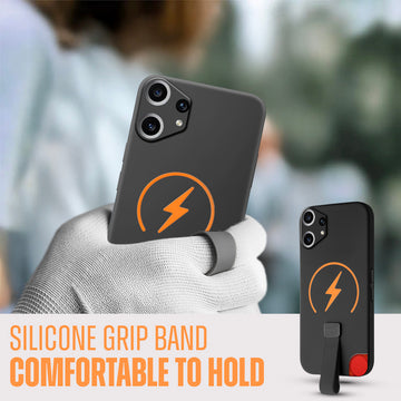 Compact and Stylish Silicon Finish Hard Cover For CMF Nothing Phone 2 Pro with Integrated Grip Strap & MagSafe Charging Support