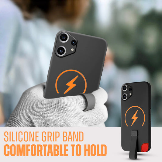 Compact and Stylish Silicon Finish Hard Cover For CMF Nothing Phone 2 Pro with Integrated Grip Strap & MagSafe Charging Support