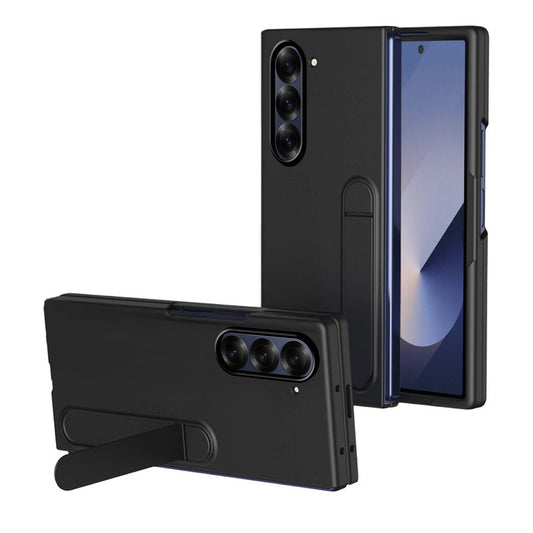 Solid Matte Finish Cover for Samsung Z Fold 6 with Integrated Stand for Hands Free Use