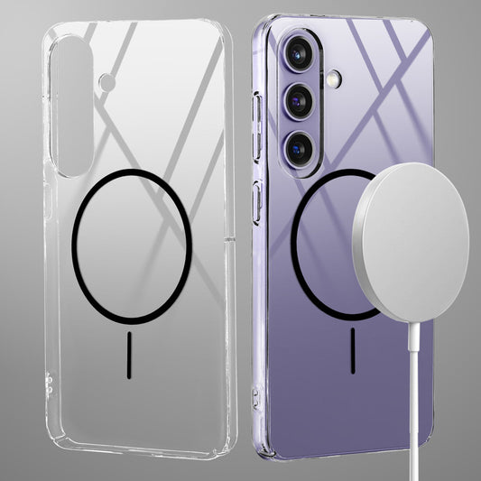 Crystal Clear Transparent Hard Back Anti-Yellowing with MagSafe Compatibility Phone Case For Samsung S24 5G