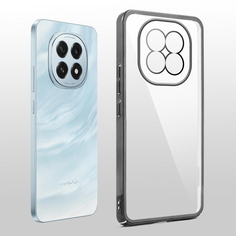 Crystal Clear Transparent Premium Shiny colorful Edges Hard Back Case For Oppo F29 5G