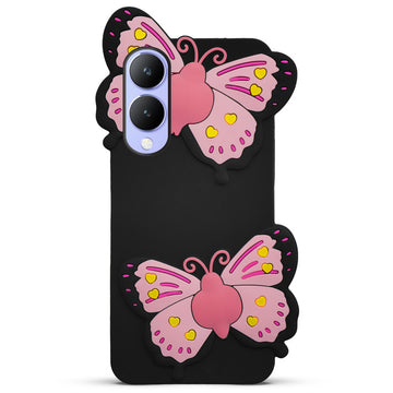 3D Vibrant Butterfly Silicone Phone Case For Vivo Y17s