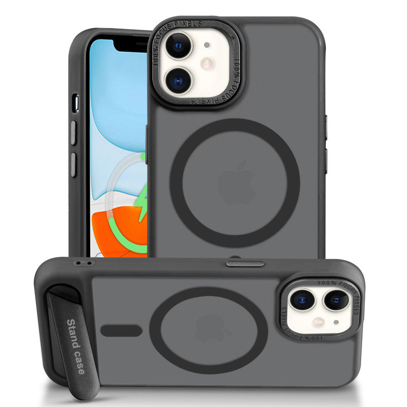 Semi-Transparent Hard Back & Wireless Charging Support Compatible With Kickstand Back Case Apple iPhone 11