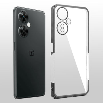 Crystal Clear Premium Case with Shiny Colorful Edges and Precise Cutouts for OnePlus Nord CE 3 Lite 5G