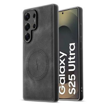 Refined PU Leather Case for Samsung S25 Ultra 5G , with Support for MagSafe & Wireless Accessories