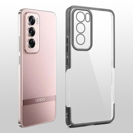 Crystal Clear Premium Case with Shiny Colorful Edges and Precise Cutouts for Oppo Reno 12 Pro 5G