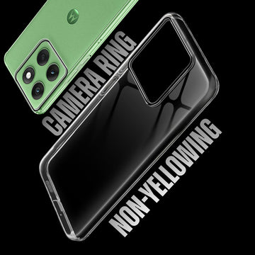 Crystal Shield Hard Case with Anti-Yellowing and Colorful Camera Guard for Motorola Moto Edge 60 5G