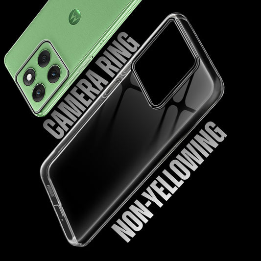 Crystal Shield Hard Case with Anti-Yellowing and Colorful Camera Guard for Motorola Moto Edge 60 5G