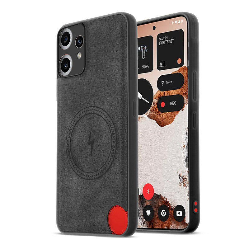 Refined PU Leather Case for CMF Nothing Phone 2 Pro , with Support for MagSafe & Wireless Accessories
