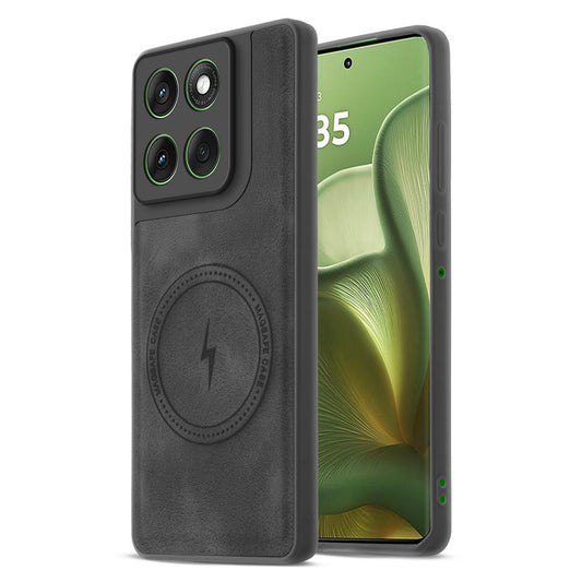 Refined PU Leather Case for Motorola Moto Edge 60 5G , with Support for MagSafe & Wireless Accessories