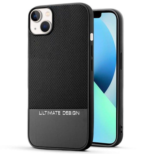 Two-Tone Back Cover with Pyramid Texture & Vegan Leather Finish for Apple iPhone 13 - Where Style Meets Function