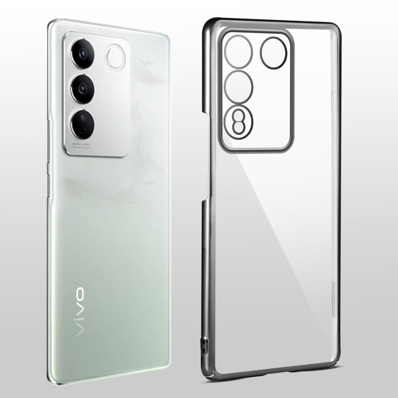 Crystal Clear Transparent Premium Shiny colorful Edges Hard Back Case For Vivo V27 Pro 5G