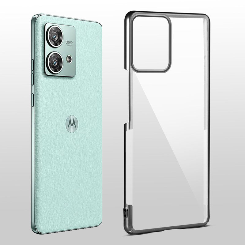 Crystal Clear Premium Case with Shiny Colorful Edges and Precise Cutouts for Motorola Moto Edge 40 Neo 5G