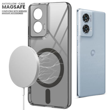 Colored Transparent Anti-Yellowing Magsafe Cuts Case For Motorola Moto Edge 50 Fusion 5G