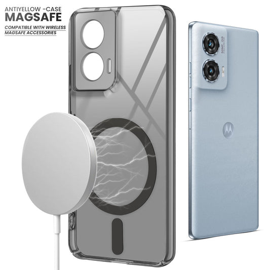 Colored Transparent Anti-Yellowing Magsafe Cuts Case For Motorola Moto Edge 50 Fusion 5G