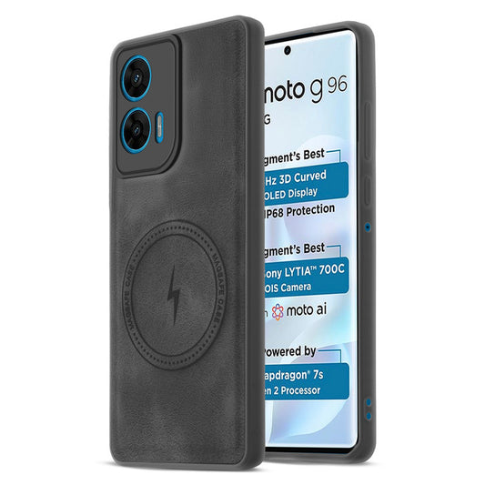 Refined PU Leather Case for Motorola Moto G96 5G