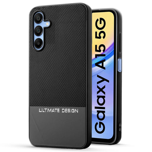 Two-Tone Back Cover with Pyramid Texture & Vegan Leather Finish for Samsung A15 5G - Where Style Meets Function