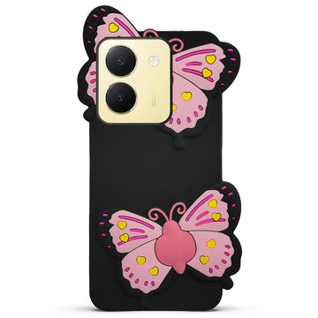 3D Vibrant Butterfly Silicone Phone Case For Vivo Y36 4G