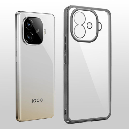 Crystal Clear Transparent Premium Shiny colorful Edges Hard Back Case For iQOO Z9 Turbo 5G