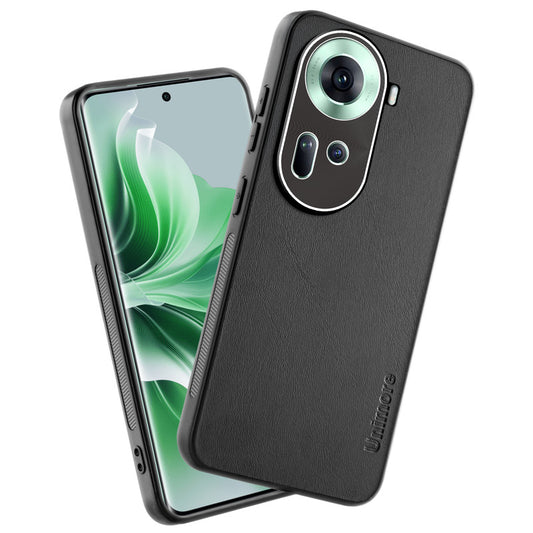 Unimore Leather Hard Case with Shiny Camera Protection For Oppo Reno 11 5G