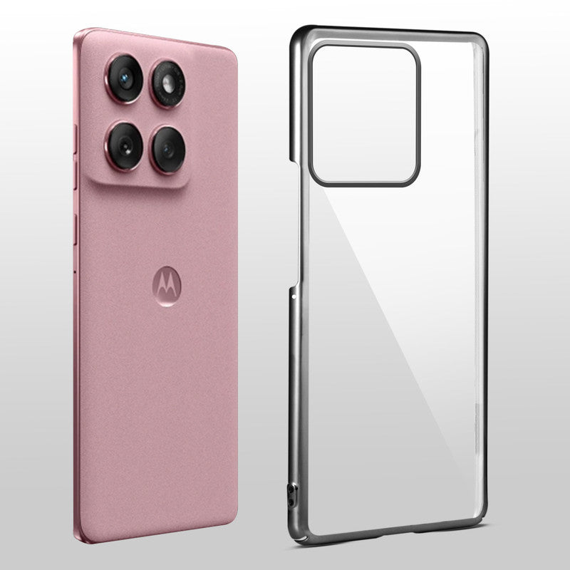 Crystal Clear Premium Case with Shiny Colorful Edges and Precise Cutouts for Motorola Moto Edge 60 Fusion 5G