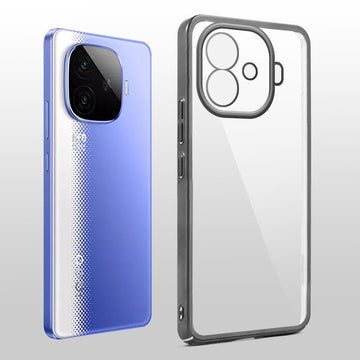 Crystal Clear Transparent Premium Shiny colorful Edges Hard Back Case For iQOO Neo 10R 5G