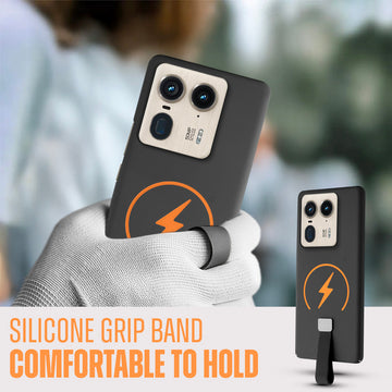 Compact and Stylish Silicon Finish Hard Cover For Motorola Moto Edge 50 Ultra 5G with Integrated Grip Strap & MagSafe Charging Support