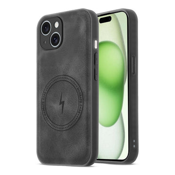 Refined PU Leather Case for Apple iPhone 15 Plus