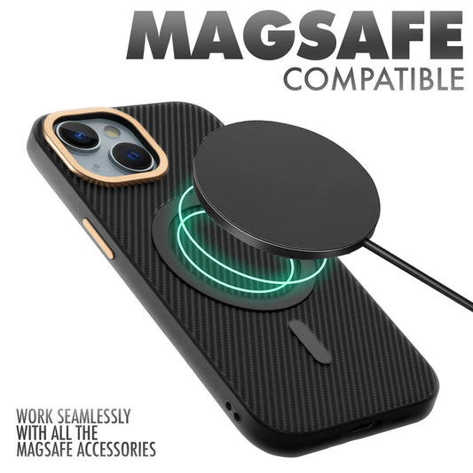 MagSafe Ready Checks Printed Back Case For Apple iPhone 15 with Enhanced Grip