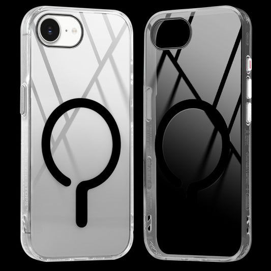 Crystal Clear Airbag Bumper MagSafe Compatible Back Case For Apple iPhone 16e with Metal Finish Buttons