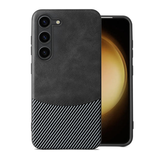 Modern Hybrid PU Leather With Checks Design Back Case For Samsung S23 5G with Sophisticated Style