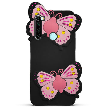 3D Vibrant Butterfly Silicone Phone Case For Redmi Note 8