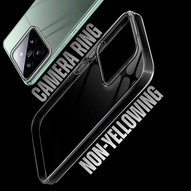 Crystal Shield Hard Case with Anti-Yellowing and Colorful Camera Guard for Xiaomi 14 5G