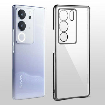 Crystal Clear Premium Case with Shiny Colorful Edges and Precise Cutouts for Vivo V29 5G