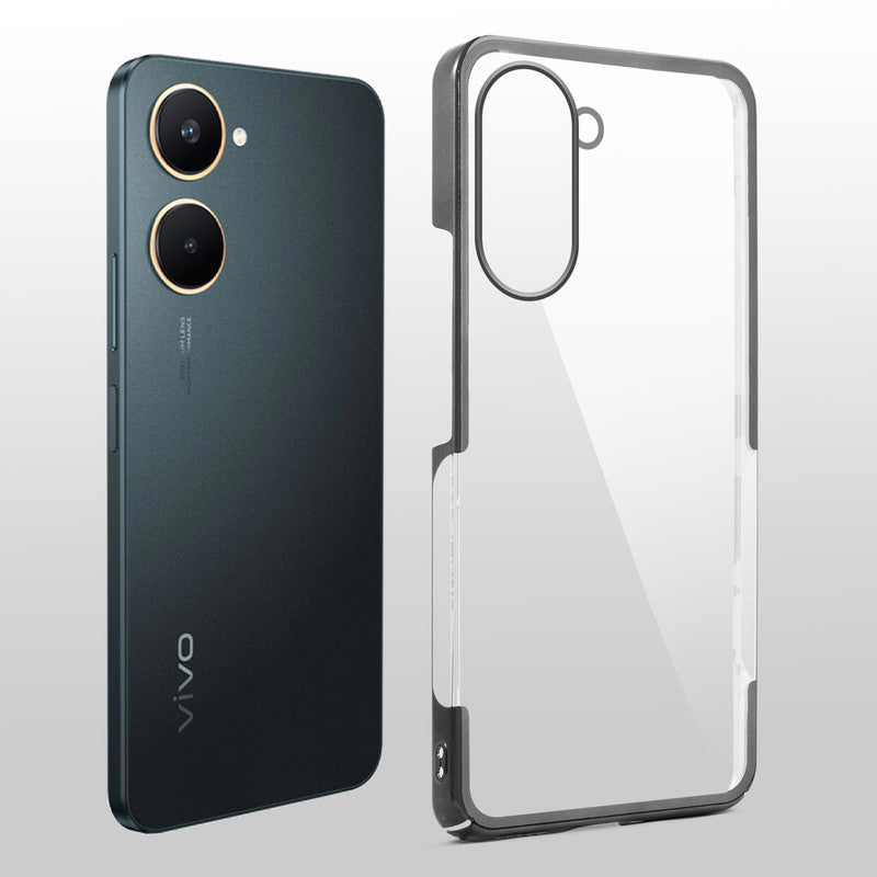 Crystal Clear Premium Case with Shiny Colorful Edges and Precise Cutouts for Vivo Y18