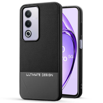 Two-Tone Back Cover with Pyramid Texture & Vegan Leather Finish for Oppo A3 Pro 5G - Where Style Meets Function