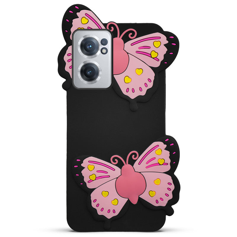 3D Vibrant Butterfly Silicone Phone Case For OnePlus Nord CE 2 5G