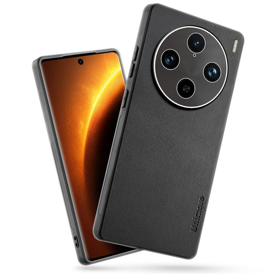 Unimore Leather Hard Case with Shiny Camera Protection For Vivo X100 Pro 5G