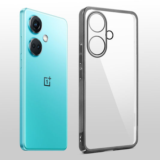 Crystal Clear Transparent Premium Shiny colorful Edges Hard Back Case For OnePlus Nord CE 3 5G