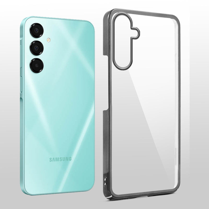 Crystal Clear Transparent Premium Shiny colorful Edges Hard Back Case For Samsung A16 5G