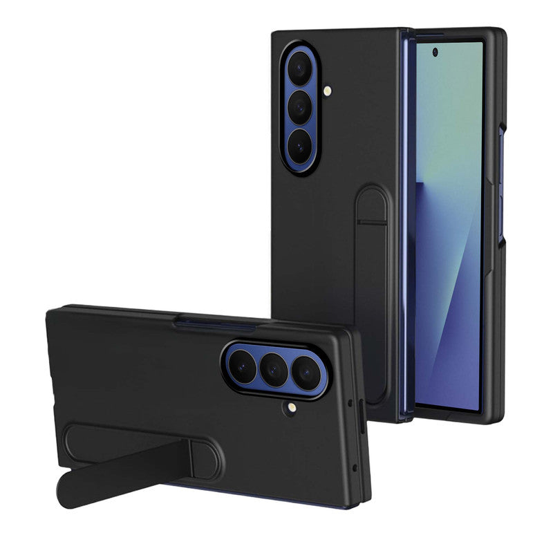 Solid Matte Finish Cover for Samsung Z Fold 7 with Integrated Stand for Hands Free Use