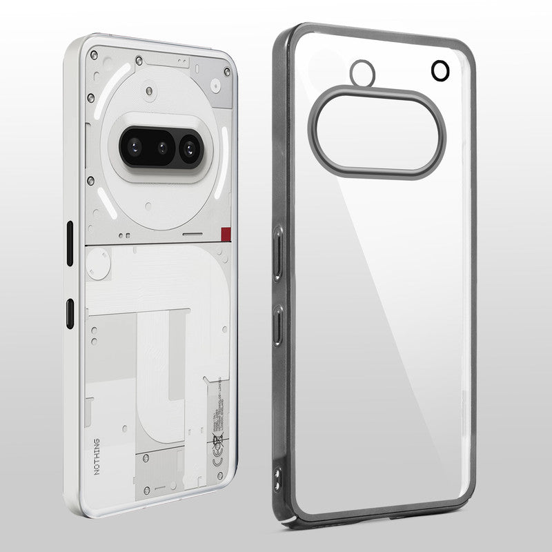 Crystal Clear Transparent Premium Shiny colorful Edges Hard Back Case For Nothing Phone 3A 5G