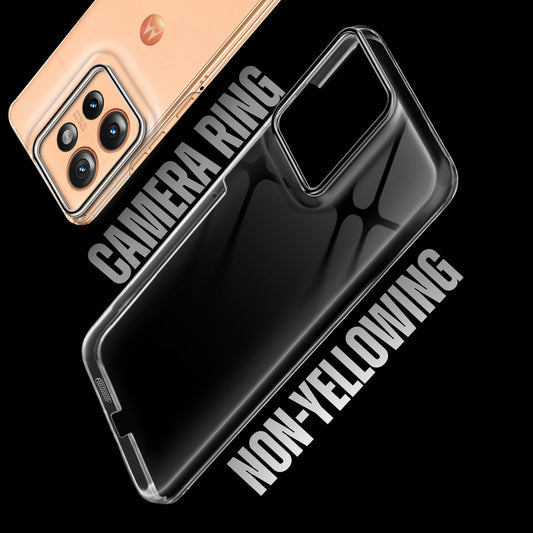Crystal Shield Hard Case with Anti-Yellowing and Colorful Camera Guard for Motorola Moto Edge 50 5G