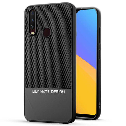 Two-Tone Back Cover with Pyramid Texture & Vegan Leather Finish for Vivo Y12 - Where Style Meets Function