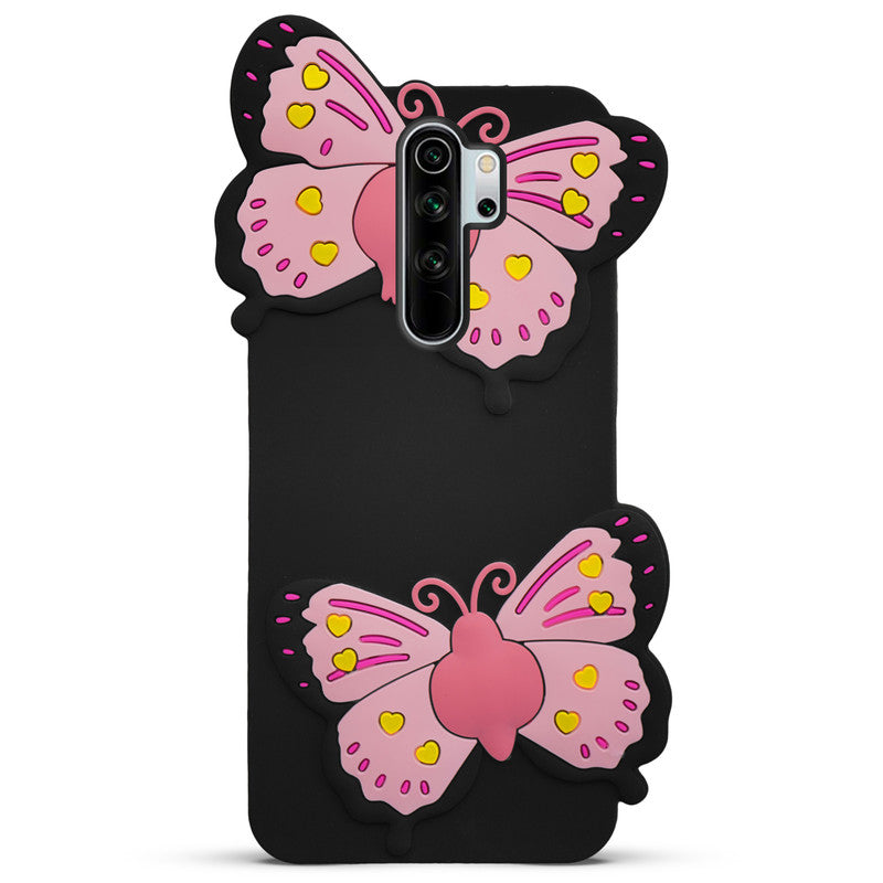 3D Vibrant Butterfly Silicone Phone Case For Redmi Note 8 Pro