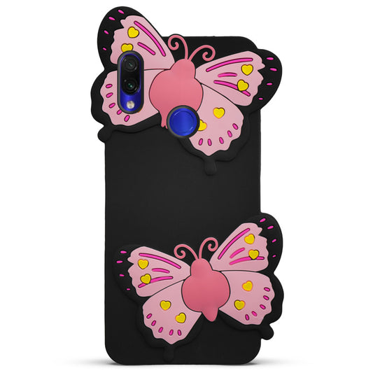 3D Vibrant Butterfly Silicone Phone Case For Redmi Note 7